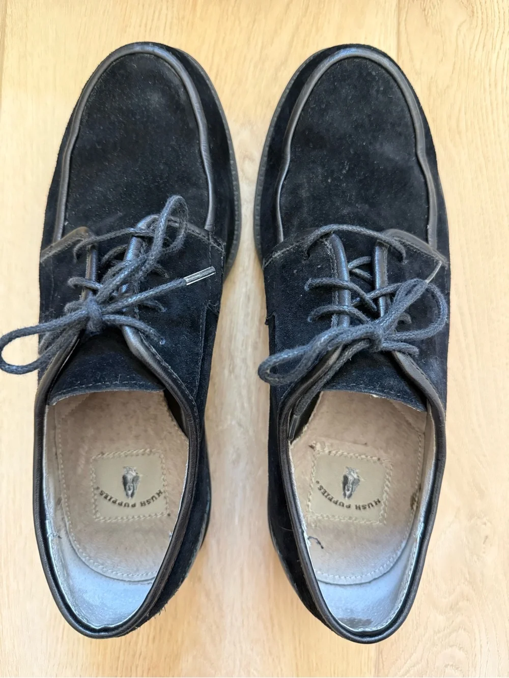 Hush Puppies Vintage Men's Black Riverbuck Suede Lace-Up Derby Shoes Size 8